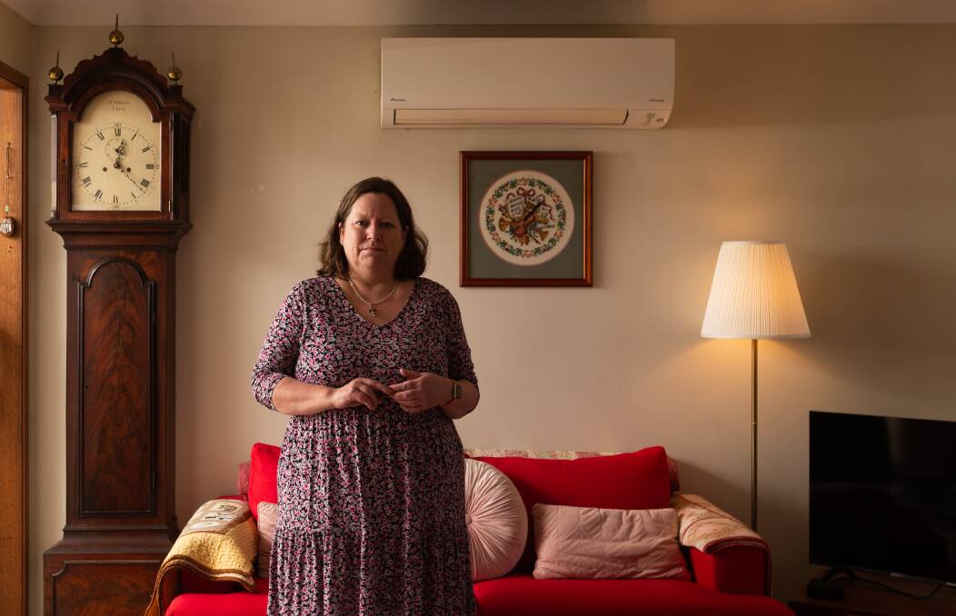 Emma Haining at home in Mayfield. She went to the Mater for help with an acute mental health episode and was turned away. Picture by Jonathan Carroll 