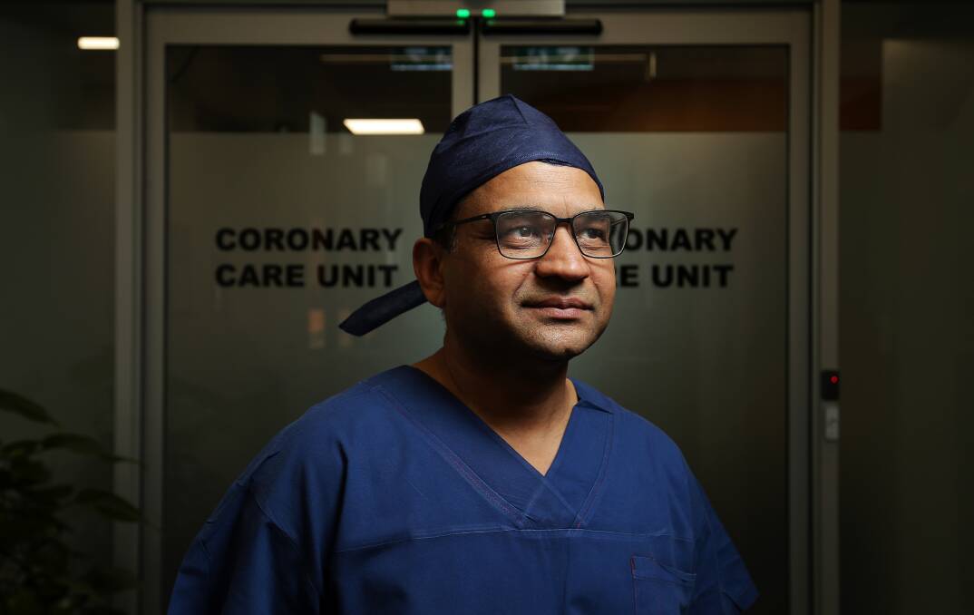 Dr Jivesh Choudhary performed Newcastle Private Hospital's 1000th heart surgery. Picture by Simone De Peak 