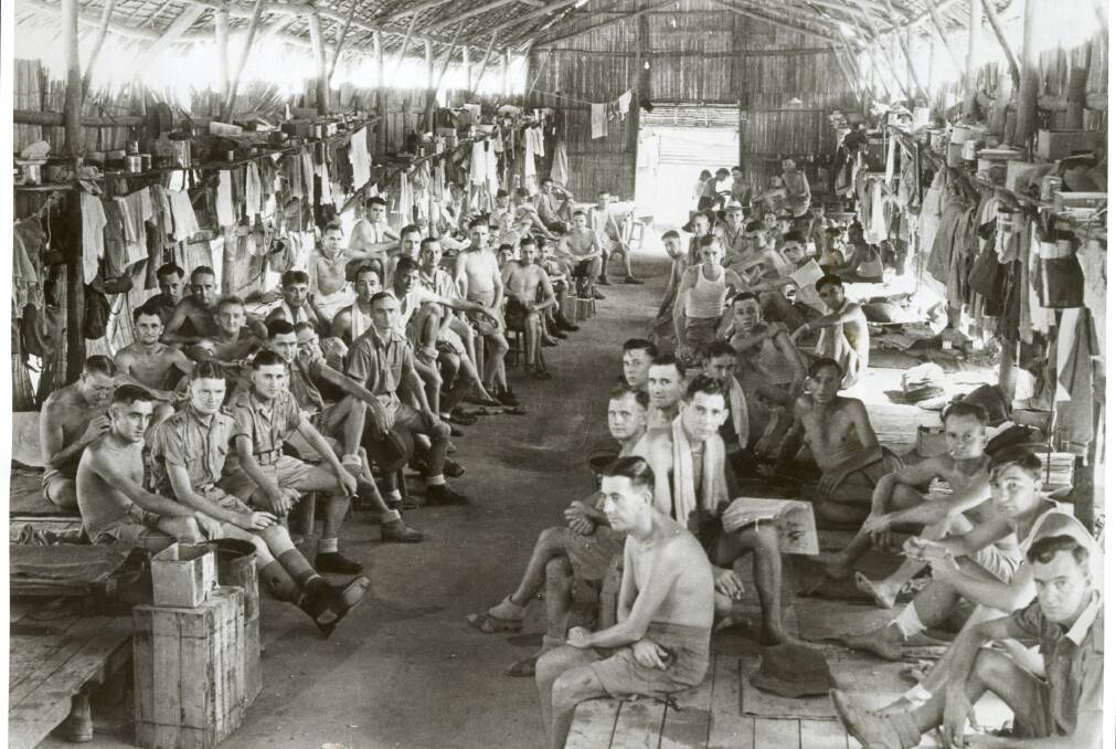 Australian soldiers in Changi POW camp in Singapore  in World War II.    