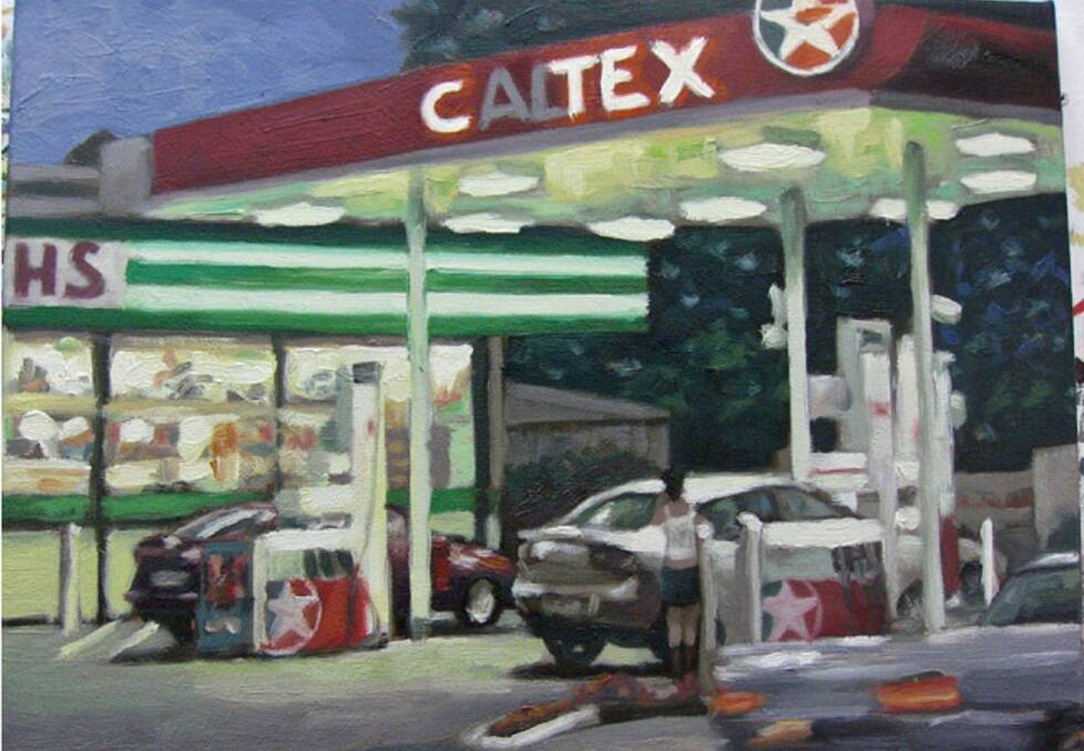 At The Servo: A Peter Lankas painting titled Tex Girl. 