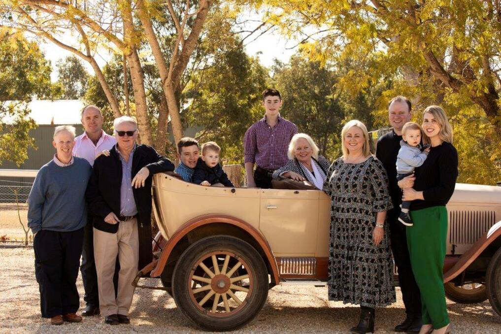 Driven Family: The Tyrrell family used this photo, featuring a special Chevrolet and a treed backdrop, for their Christmas card. 