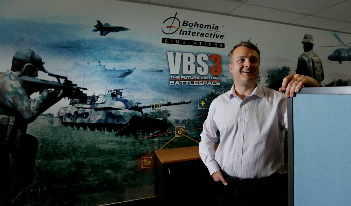 GAME PLAN: Ryan Stephenson, managing director for Bohemia Interactive Australia, which creates military training software. Picture: Simone De Peak.