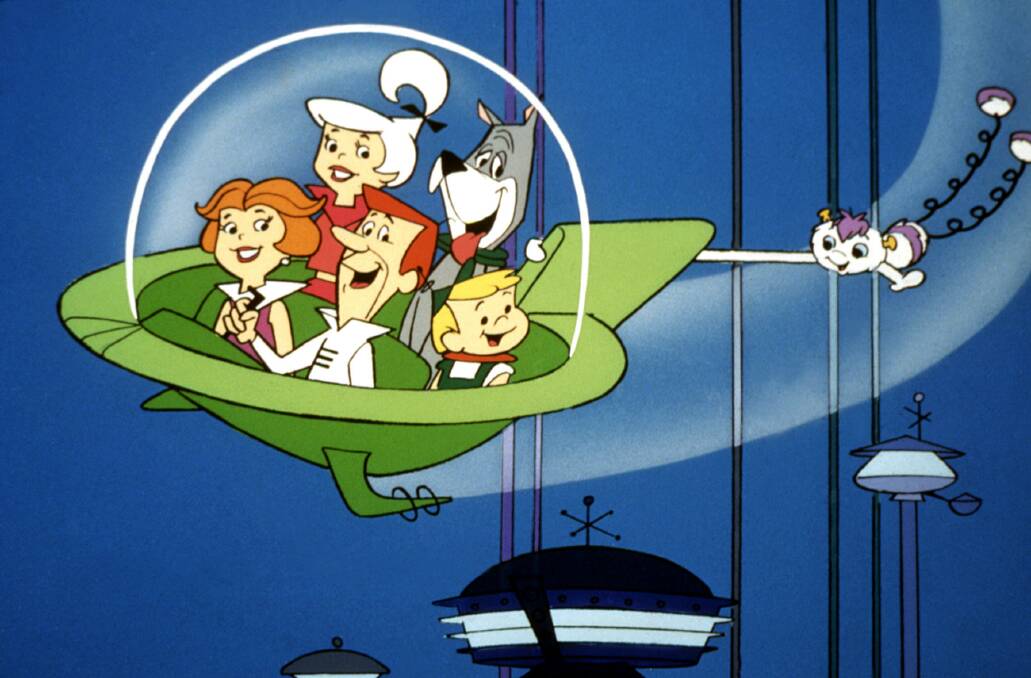 Future Fuel: The Jetsons' flying car emitting a trail of water vapour.  