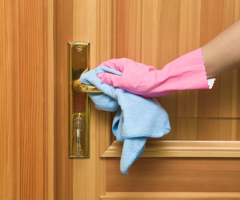 Clean Up: Places to clean include door, tap, cupboard and window handles, fridge doors and remote controls. 