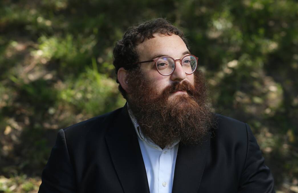 Rabbi Yossi Rodal, of Newcastle Hebrew Congregation, in King Edward Park on Monday. Picture by Simone De Peak 
