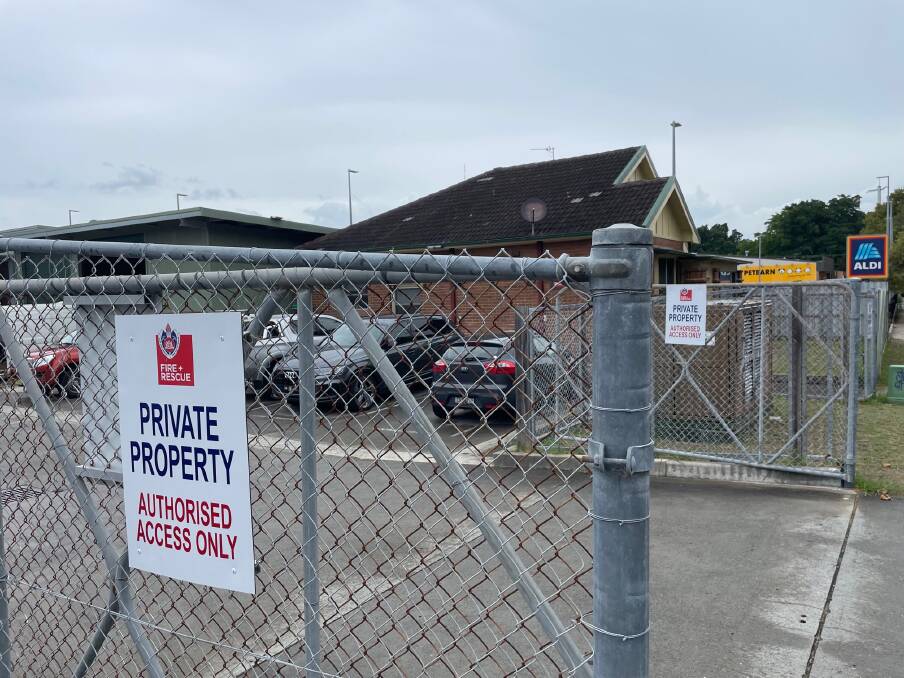 A "private property" sign at Cooks Hill Fire Station, which is - as far as we know - public land. Picture supplied 