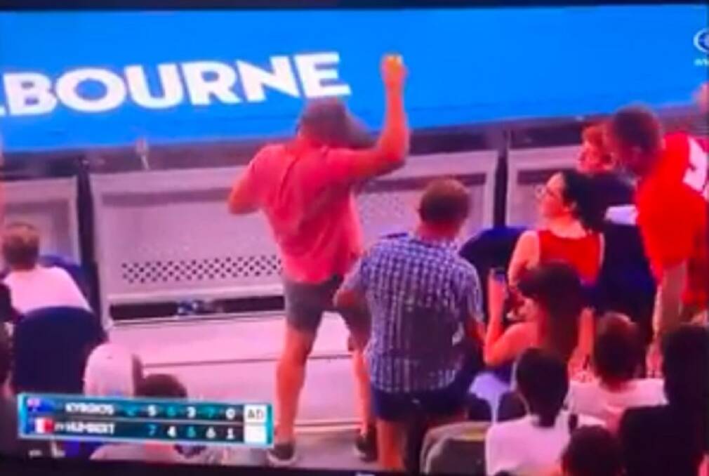 John Clifton catches a Nick Kyrgios smash at the Australian Open. 
