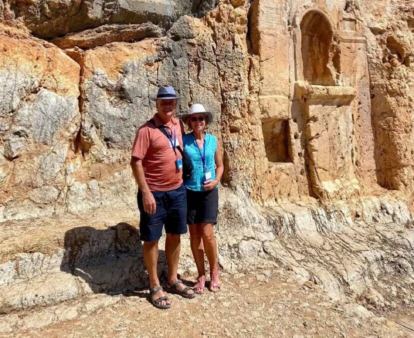 Phil and Bronwyn Barnes in Israel before Hamas invaded. Picture supplied 