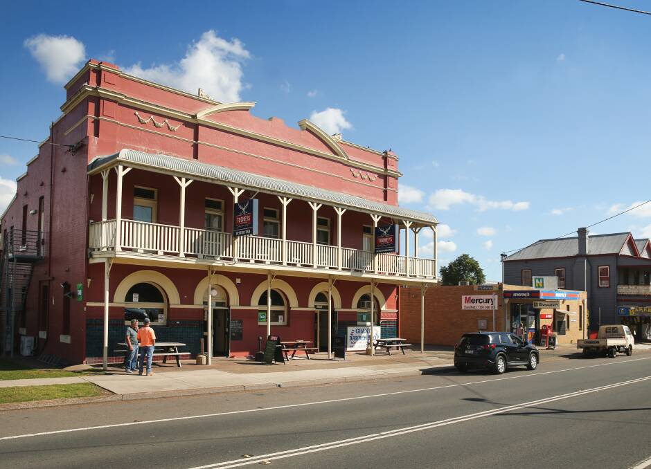 Cheers: The Tattersalls Hotel at Greta is the only pub in town. 