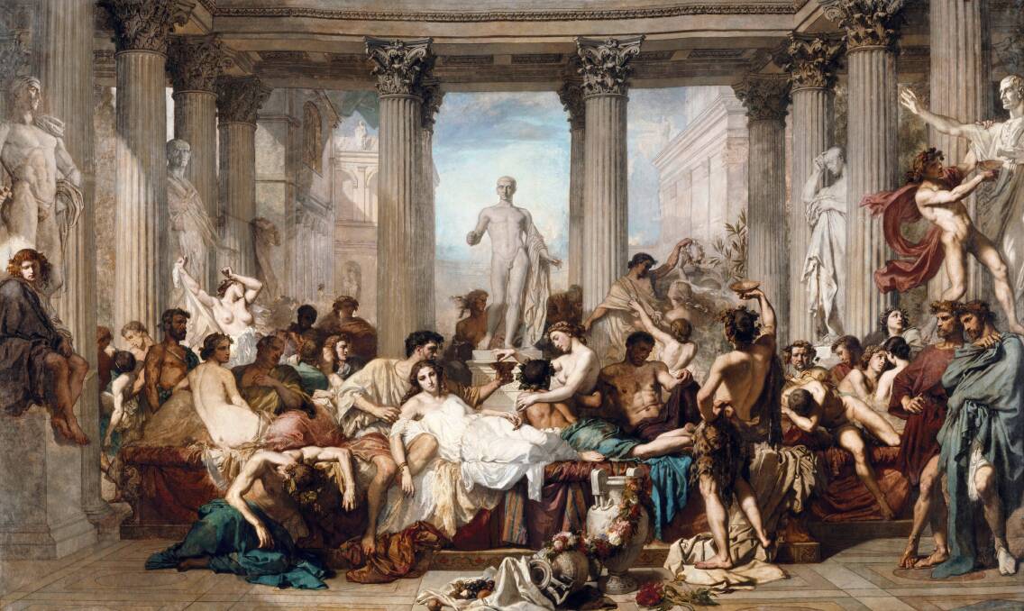 Toga Party: This 1847 painting by the French artist Thomas Couture is called The Romans in their Decadence. 
