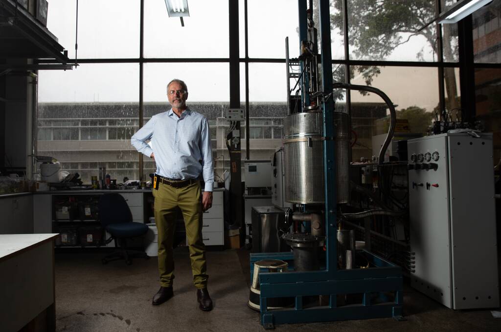 Iron Man: Associate Professor Tom Honeyands, who leads ironmaking research in Newcastle, said "we need to find ways to make greener steel". Picture: Marina Neil 