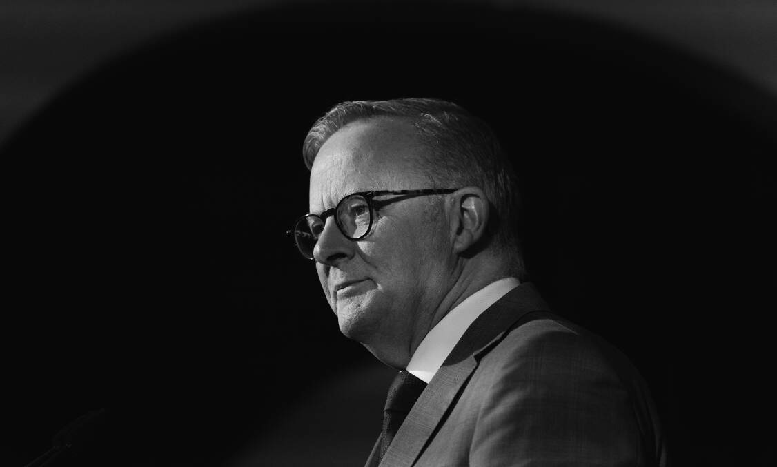 Anthony Albanese at Newcastle City Hall in February. Picture by Marina Neil 
