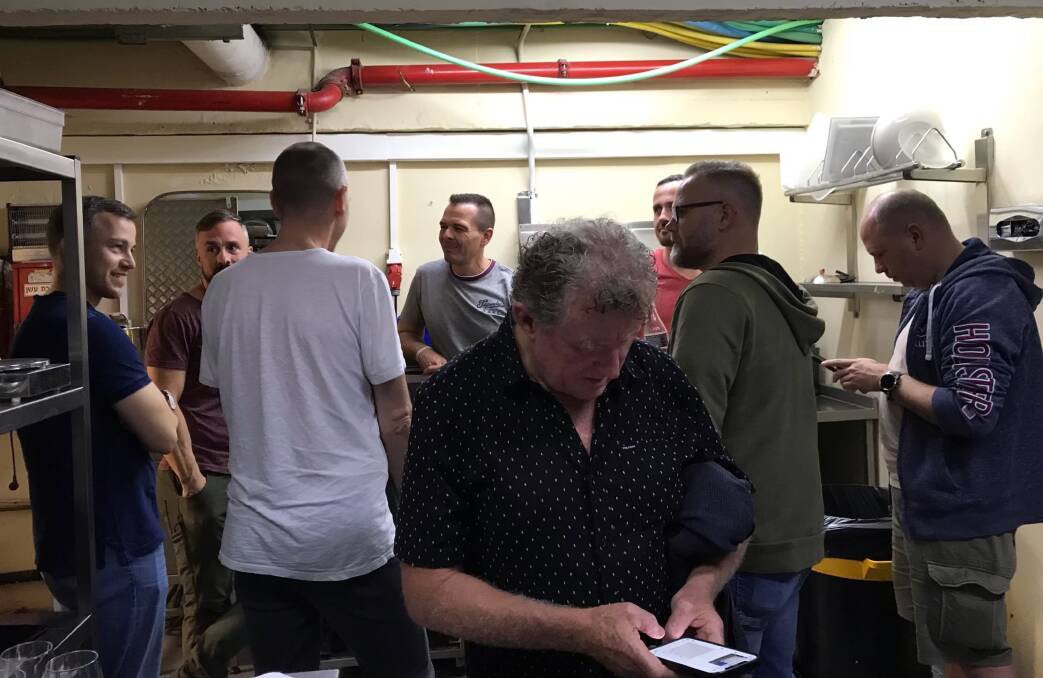 Paul West in a bomb shelter in a Tel Aviv hotel before he left Israel. Picture supplied 