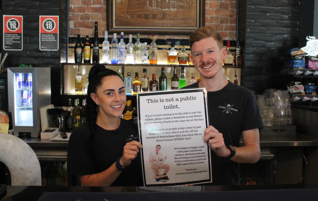 Crown and Anchor Hotel staff Kelsey Hoffman and Angus Carroll.  