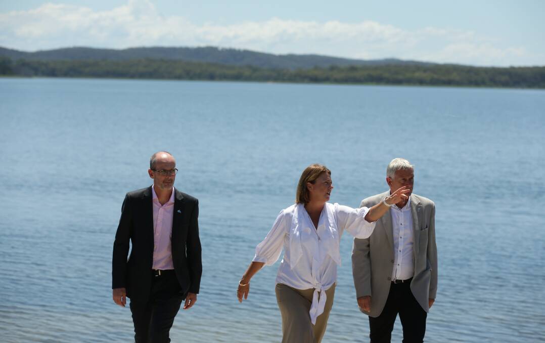 Precious Water: Minister for Water Melinda Pavey at Grahamstown Dam in February. Picture: Jonathan Carroll 