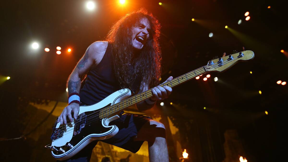 Iron Maiden bass player Steve Harris at the recent Brisbane gig. Picture: Chris Hyde. 