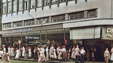 Back in Time: People outside Woolworths in a busy Hunter Street in the 1930s. Picture: Woolworths  