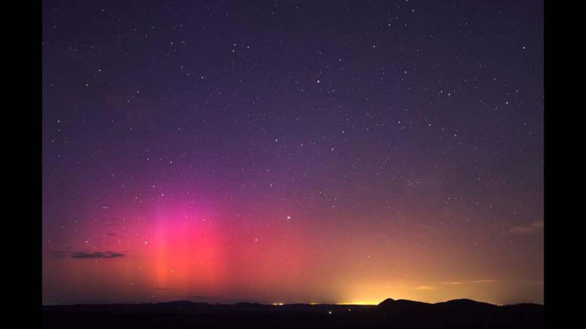 The aurora australis, photographed by Andrea Evans at Girvan, near Bulahdelah.
