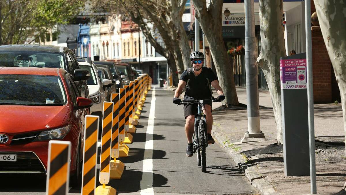 COMPETING PRIORITIES: A section of the new Hunter Street cycleway soon after it was opened in September. Picture: Simone De Peak