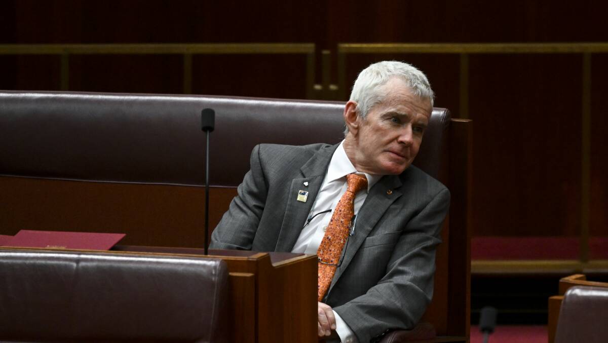 One Nation Senator Malcolm Roberts, who called out what he said was a shortage of coal driving up prices. Picture by Lukas Coch AAP