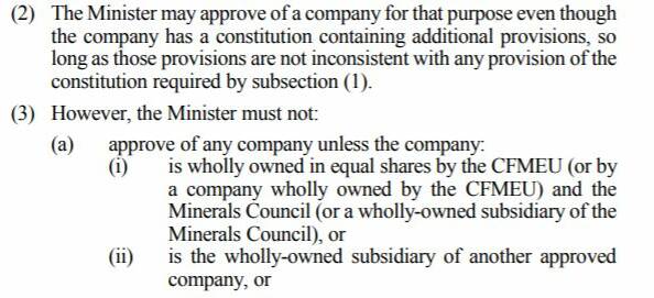 The Coal Industry Act 2001: NSW legislation setting out the employer/union ownership of Coal Services and its subsidiaries