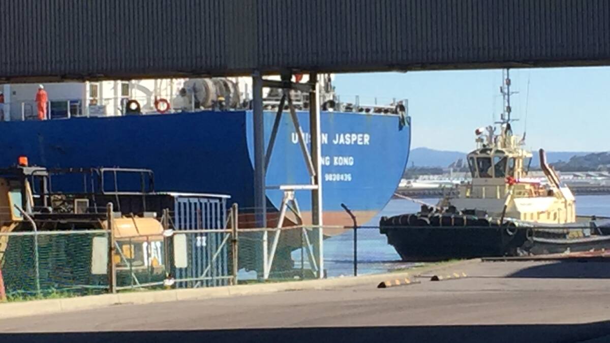MAKING WAY: Unison Jasper moving to Mayfield 4 berth to make way for the next alumina vessel, Poavosa Ace, which is scheduled to arrive today. Picture: Ian Kirkwood