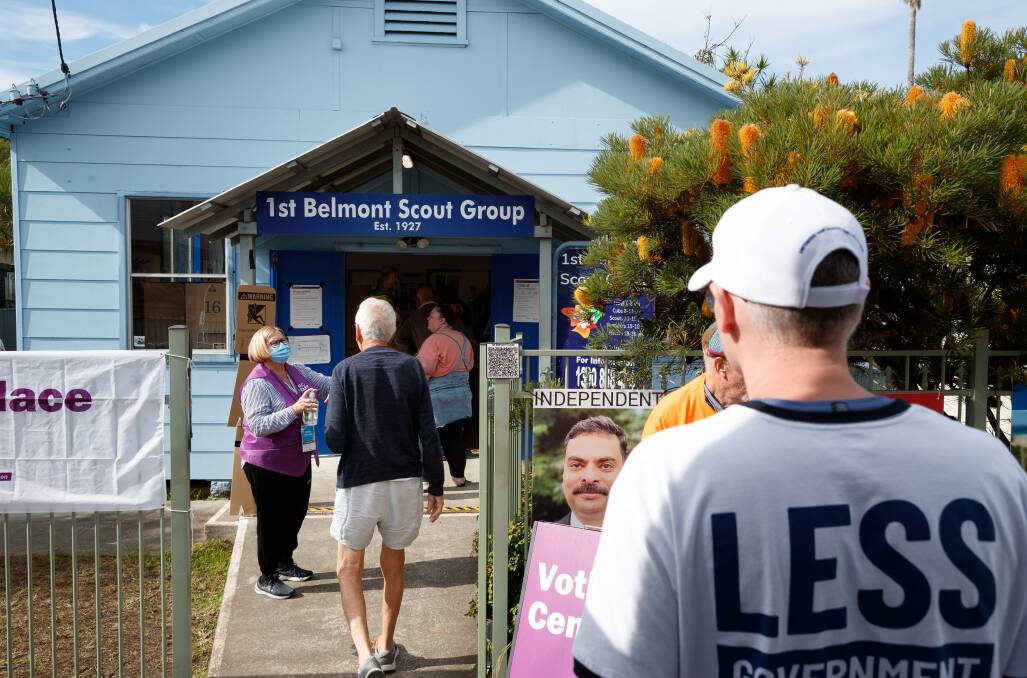 STEP RIGHT UP: In hundreds of pre-poll places across the nation, millions of voters have already exercised their choice. Belmont on Thursday. Picture: Max Mason-Hubers