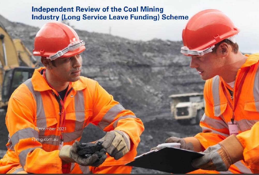 CHANGES: A section of the cover of the KPMG review, dated December 8, 2021, but released yesterday just as Coal LSL executives were to appear before Senate estimates. 