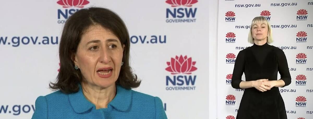 Premier Gladys Berejiklian unveiling the 'bad news' for the unvaccinated.