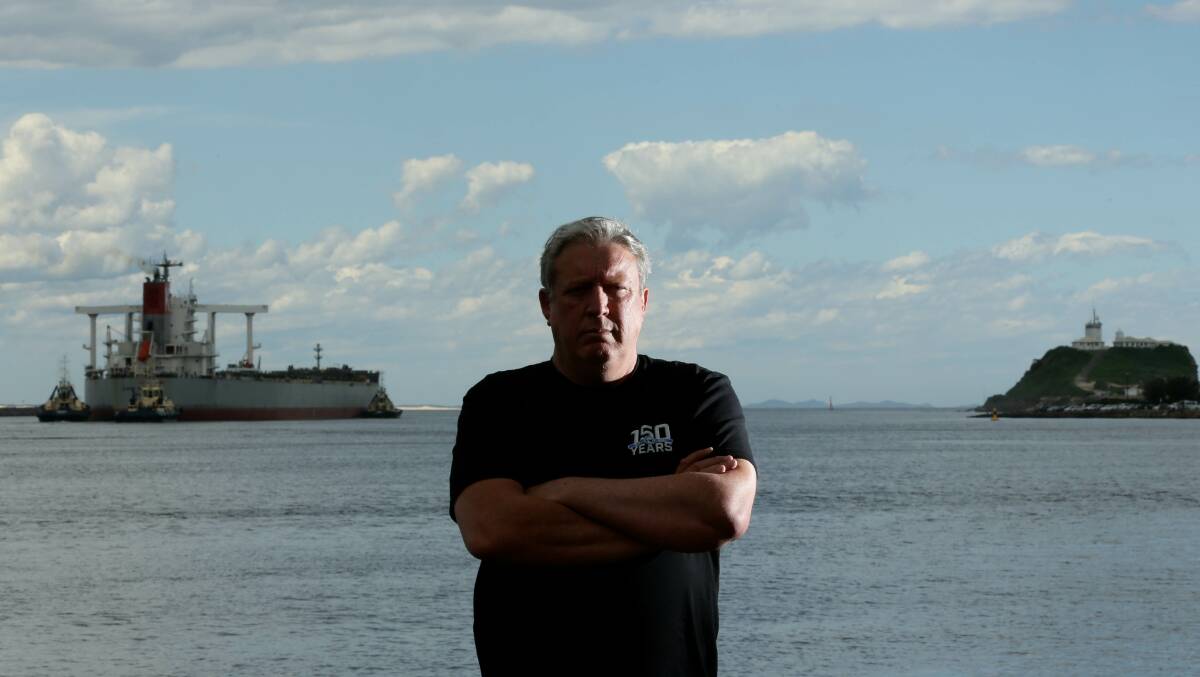 Maritime Union of Australia Newcastle secretary Glen Williams describes the calling off of the Svitzer lockout of workers as 'a victory for everyone drawing a wage from the waterfront'. Picture by Jonathan Carroll