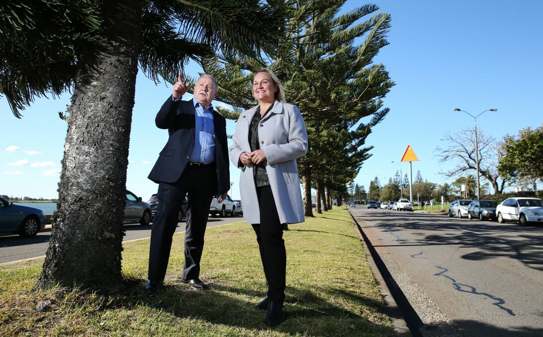NEED FOR SPEED: Newcastle City Council chief executive Frank Cordingley and Lord Mayor Nuatali Nelmes in July discussing the subsequently successful bid for the city to host a Supercars race. Picture: Max Mason-Hubers