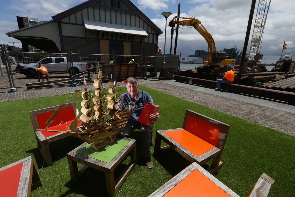 FIGHTING ON: Museum stalwart and former Newcastle councillor Bob Cook, pictured with retrieved exhibits after the 2018 closure. Picture: Jonathan Carroll