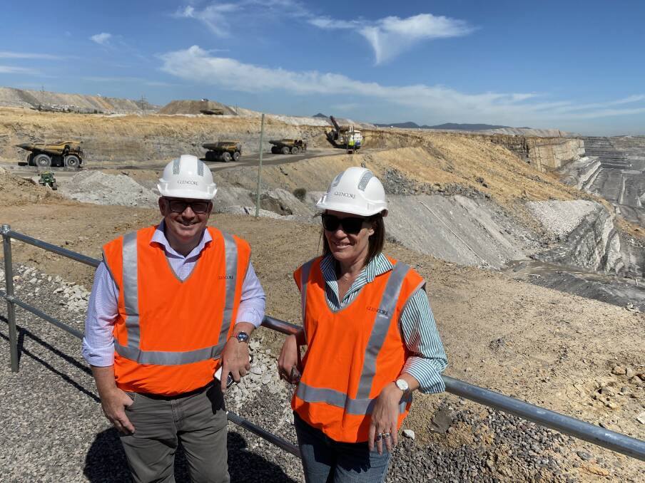 Resources Minister Keith Pitt and Senator Perin Davey on yesterday's mine tour.