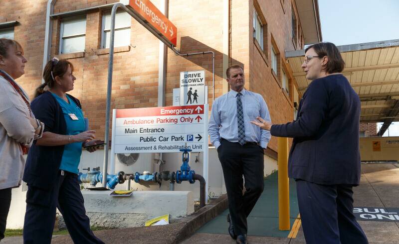 OPPOSED: Labor MP for Cessnock, Clayton Barr, talks with hospital staff during Thursday's protest at Kurri Kurri Hospital. Picture: Max Mason-Hubers