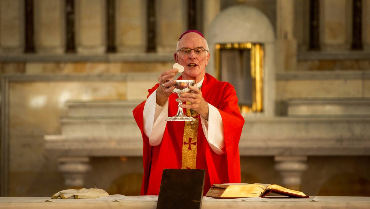 SUFFERING SERVANT: Bishop Bill Wright conducting the Easter liturgy last year. He has tendered his resignation to Rome because of ill-health. Picture: Marina Neil