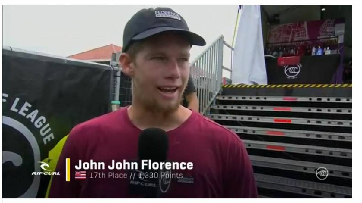 John John Florence, a little shellshocked and keen to look at the replay to see what went wrong.