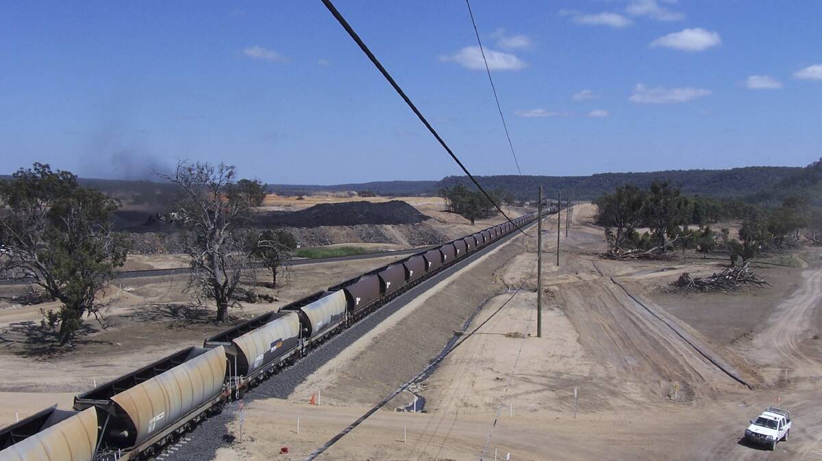  A COAL train ready to take coal from a mine on the Gulgong to Sandy Hollow rail line. 