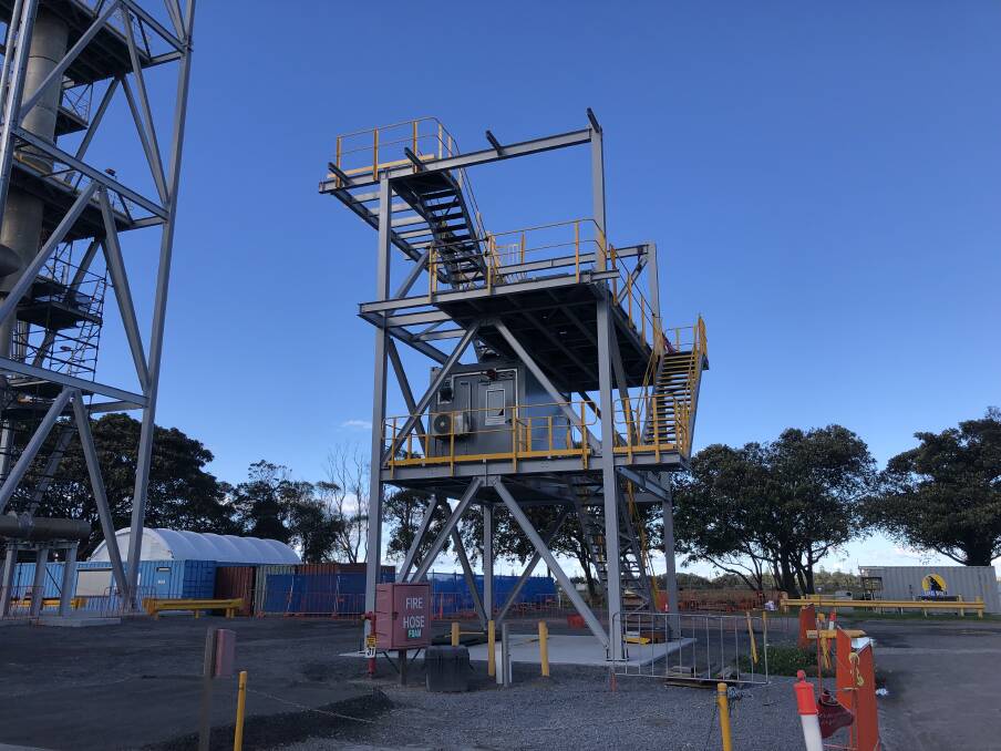 READY TO GO: Access structure being assembled at Kooragang. Picture: Orica