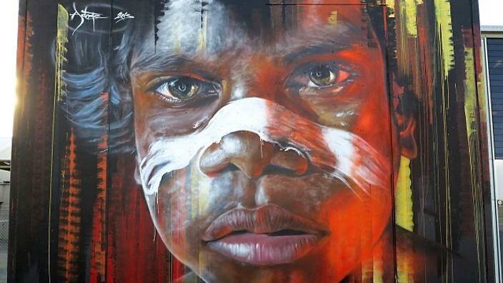 STRIKING: A view of the Adnate work near Wickham Interchange, painted in 2013.
