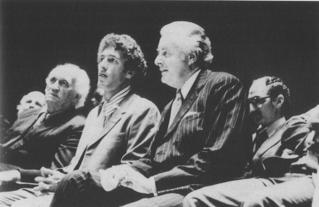 1974: One of the photos from Nat's Nat And That's That, showing from left, painter Lloyd Rees, Nat Young and Gough Whitlam. 