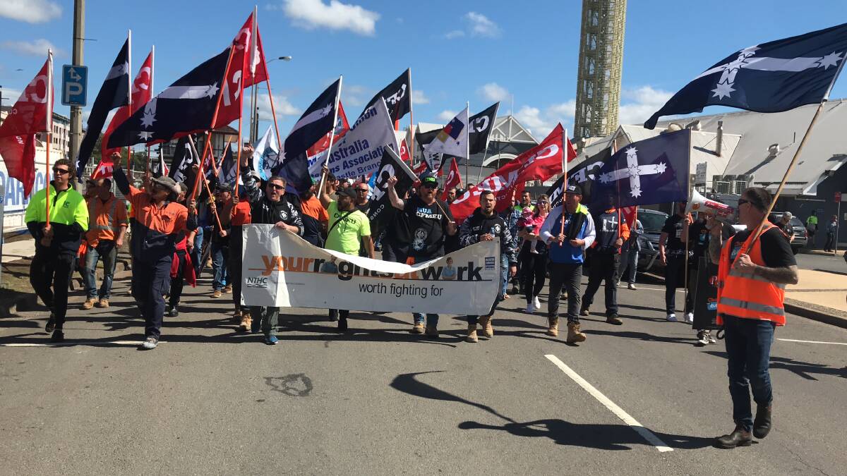 Held in conjunction with main rally in Sydney with more than a dozen unions taking part