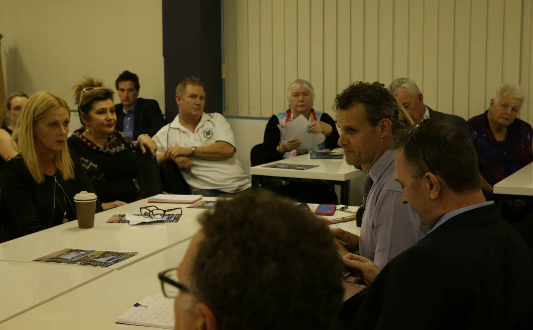 CONCERNS: Newcastle state Labor MP Tim Crakanthorp chairs a meeting of Newcastle retailers on Monday afternoon. Many fear a loss of parking with the Hunter Street light rail will kill their businesses. Picture: Simone De Peak.