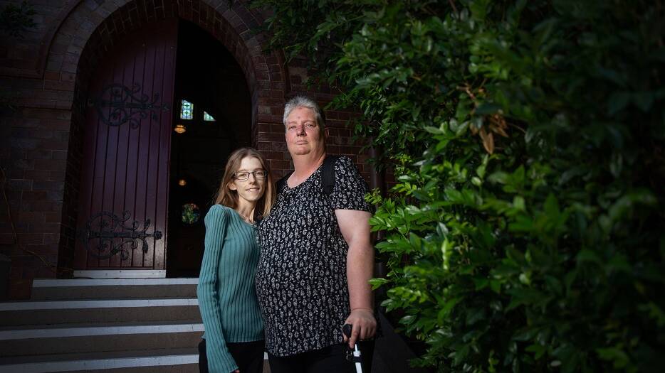 YEARS OF OPERATIONS: Jennifer Matthews and her daughter, Nicole, at Christ Church Cathedral after last month's earthquake anniversary service. Picture: Marina Neil
