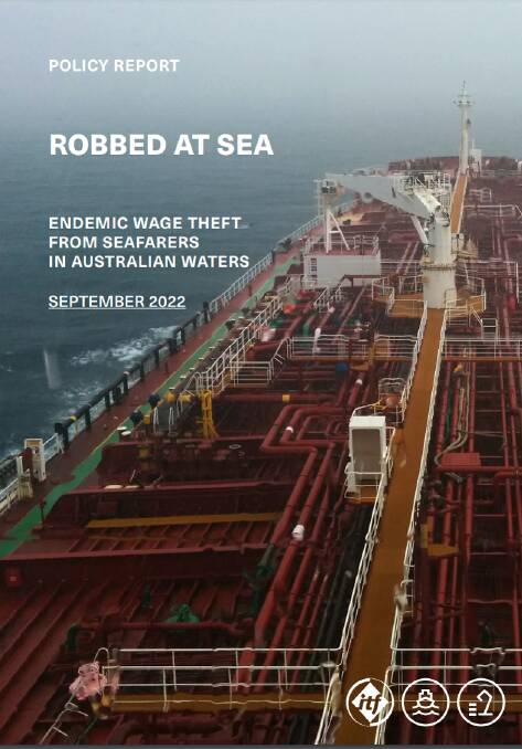 The cover of the Robbed At Sea report by the International Transport Federation.