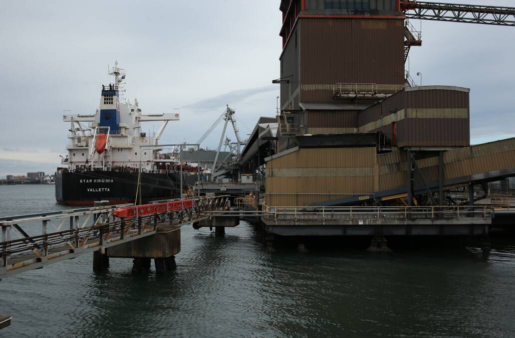 OUTWARD BOUND: Star Virginia, bound for Japan, loading coal yesterday at PWCS Carrington Coal Terminal. Picture: Simone De Peak