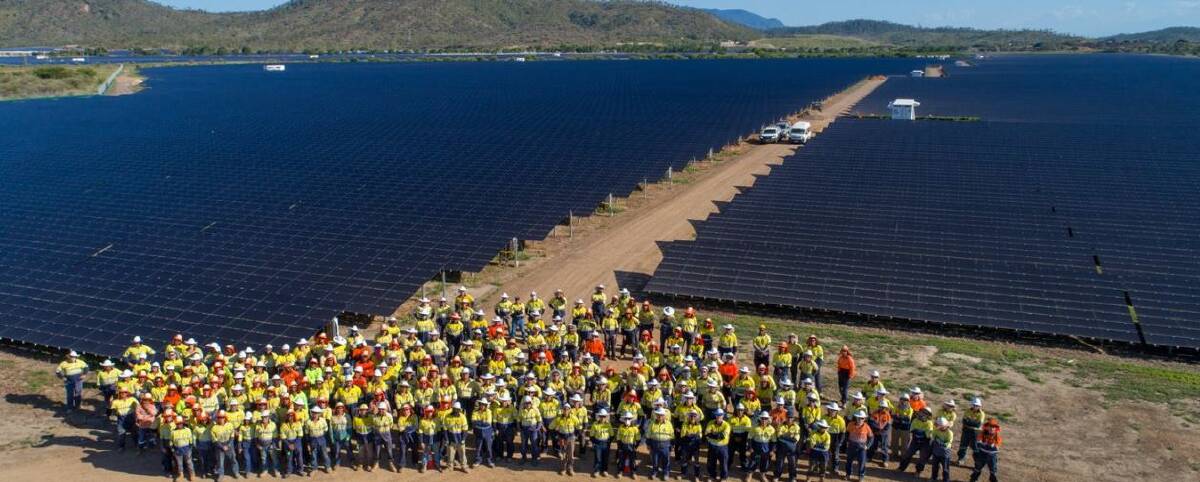 The Sun Metals solar array at Townsville, being built by engineering company RCR. Source: RCR 