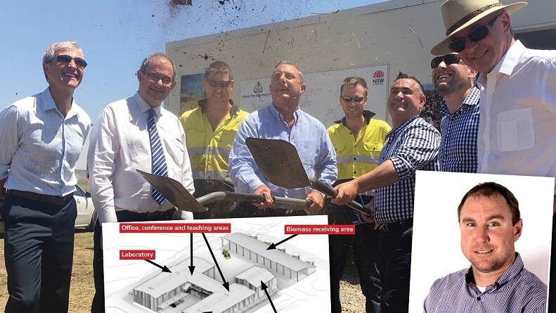 TOSS IT UP: Deputy Premier John Barilaro leads a sod-turning ceremony at the Muswellbrook site in January last year. INSETS: The proposed facility, and Muswellbrook councillor Steve Reynolds, who has questions about the council putting money into the project.