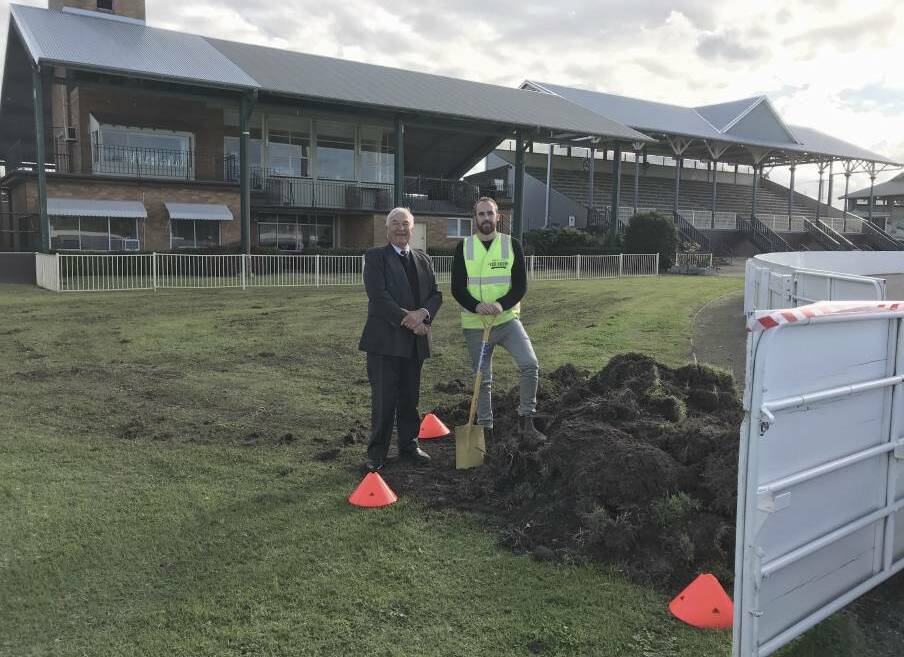 DIGGING IN: Show president Peter Evans and general manager Gabe Robinson in June this year after their COVID stimulus funding was announced.