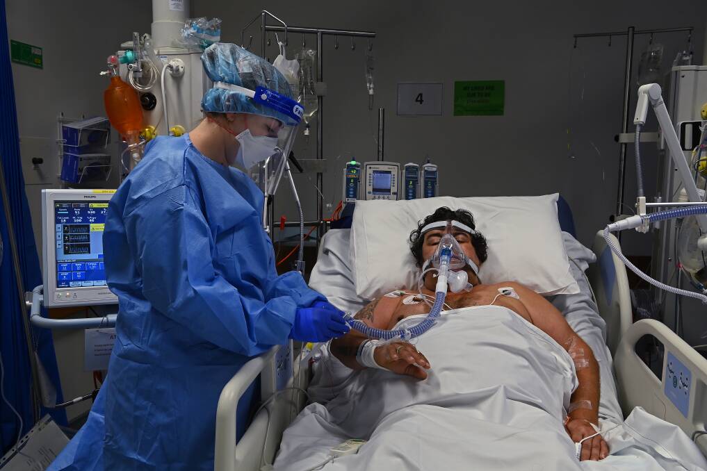 A patient in a Sydney ICU unit last year.