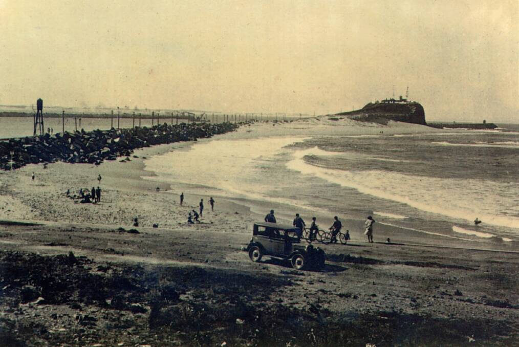 BEACH DRIVE: This image, from the 1920s, shows a similar beach profile to the 1967 shot in the main photo. Picture: Courtesy David Kilby